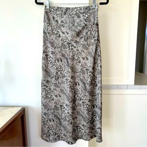 Free People Normani Bias Snake Print Midi Skirt Grey Combo NWT